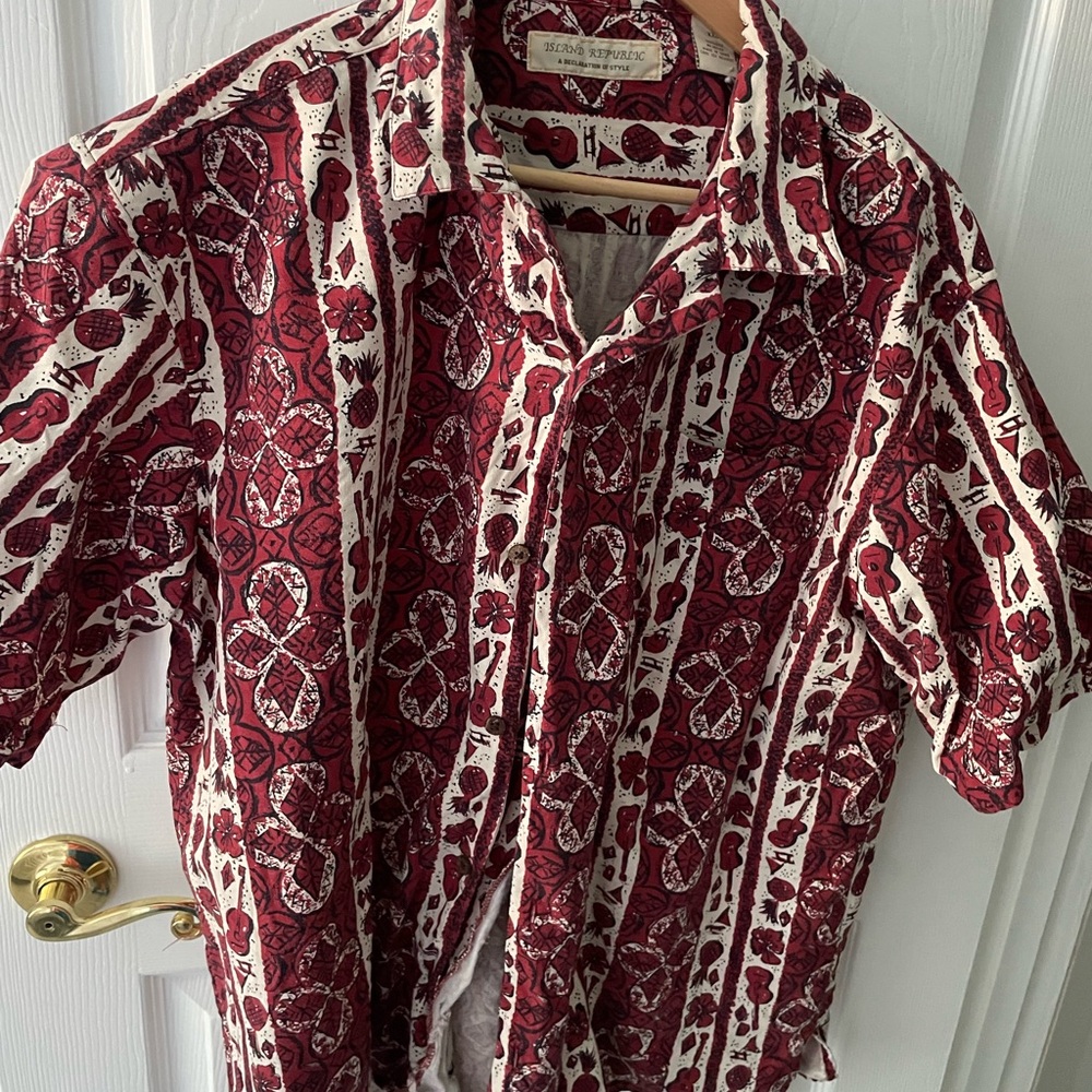 Island Republic Red and White Patterned Shirt